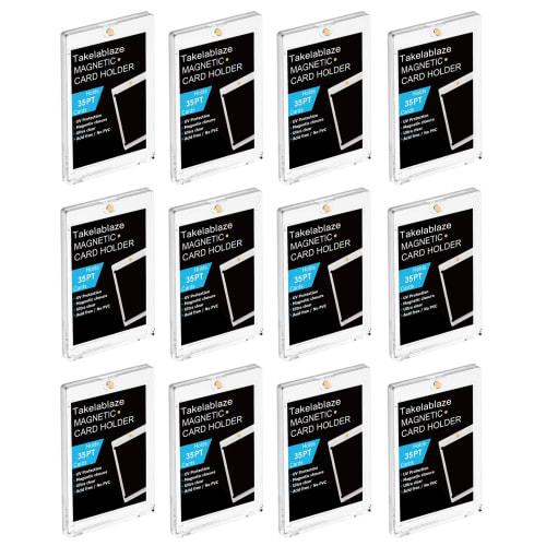 Takelablaze Magnetic Card Loader, Set of 12, 35PT UV Protection, Magnetic Holder, Card Protection, Storage, Trading Card Protective Case, Pokemon Card