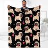 Pug flannel blanket super soft blanket suitable for sofa sheets bedspreads direct supply