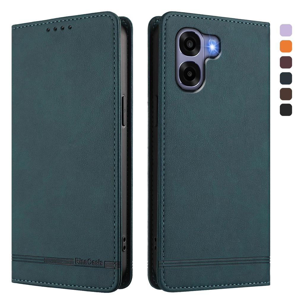 For Oppo A6x 4G Case RINACASIS RC23 RFID Blocking Wallet Stand PU Leather Phone Cover