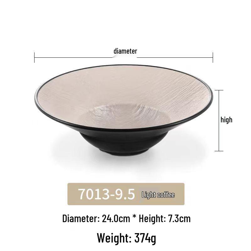 Melamine Japanese Conical Hat Bowl - Large Plastic Soup, Rice, and Noodle Bowl