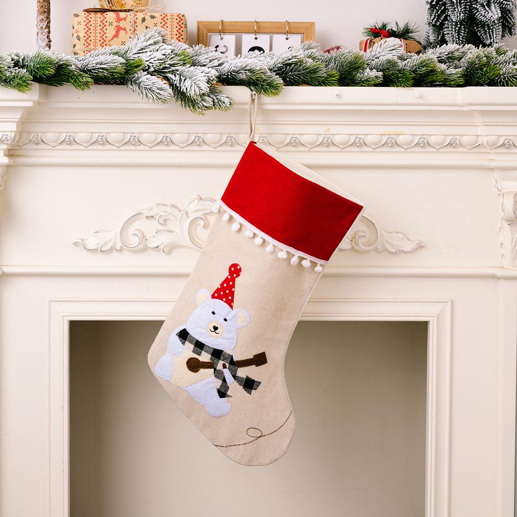 Adorable Stocking Christmas Featuring Santa Snowman Bear And Tree Designs For Kids Adults And