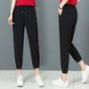 2024 Sports Minimalist Casual Fashion Drawstring High Waisted Loose Oversize Straight Ice Silk Ankle Tied Harlan Pants for Women