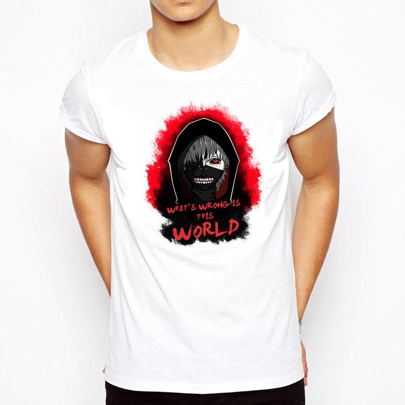 TOKYO GHOUL T Shirt Men Japanese Anime T-Shirt Male KANEKI KEN Print T-shirt Top Tee Clothes M8125