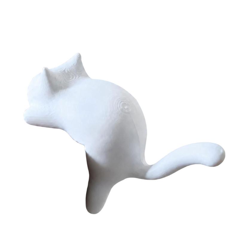 Cats Hook Cats Shaped Shelf Hook Lying Cats Key Holder for Shelf Placement, Extended-Tail Plastic Hook for Small Items and Interior Display Accent