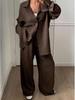 "2026 European & American Casual Cotton-Linen Two-Piece Set: Loose Long-Sleeved Shirt & Pants”