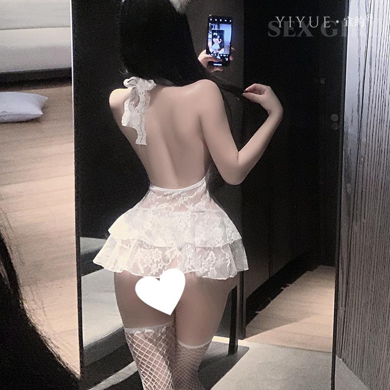 Yiyue erotic underwear neck lace seduction nightdress pure desire sexy perspective cake skirt women's perspective pajamas 1111