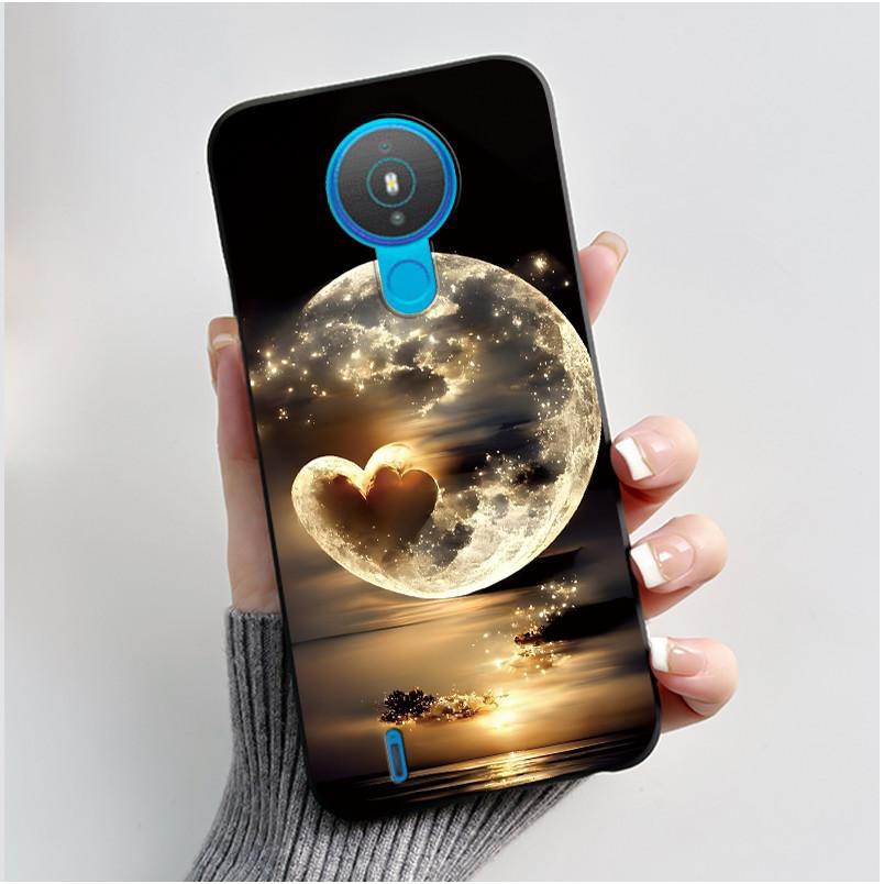 For Nokia 1.4 TA-1322 Trendy Black Phone Case For Nokia 6.2/Nokia 7.2 Lucky Koi Anti-Scratch Soft Shockproof Back Shell Cover