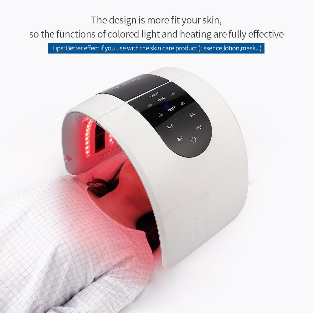 2 IN 1 Foldable 7 Color LED Photon 30-60℃ Heating Threapy Face&Body Mask Machine Salon Home Use Skin Rejuvenation Acne Skin Care