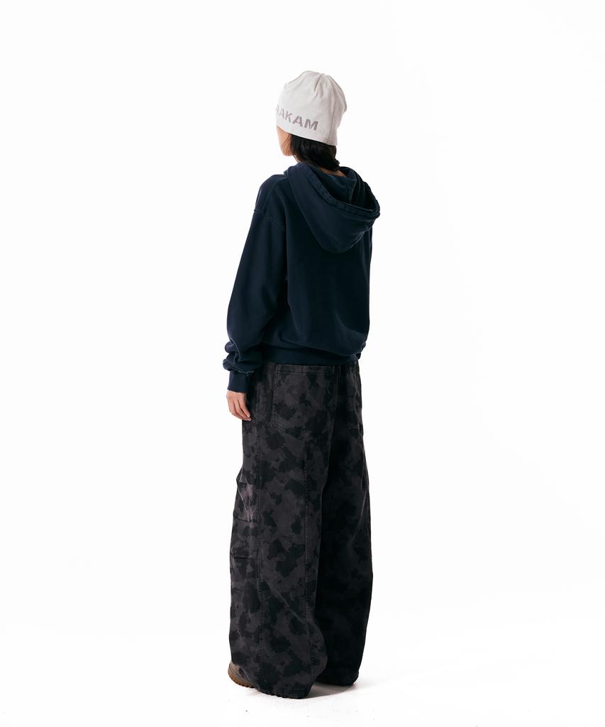 AAKAM Knee Pin-Tuck Camouflage Twill Pants (Black)