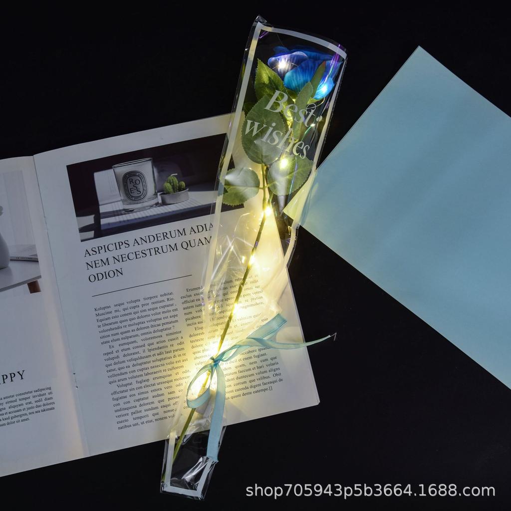 1pcs Led Light Up Glowing Roses Red Flower Bouquet Led Flash Handheld Valentine's Day Glow Party Wedding Decoration