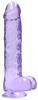 Gode Crystal Clear 19 x 4.5cm Violet - Real Rock Crystal - GODE COULEUR & GIRLY