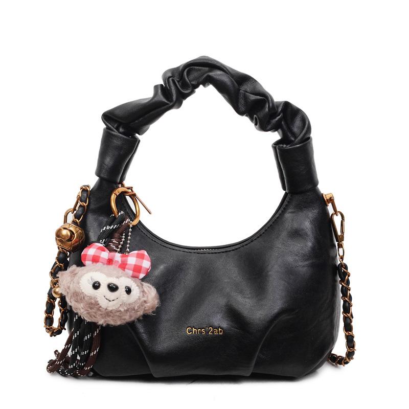 Korean Version of Fashionable Versatile Pleated Portable Commuter Cloud Bag Women's 2025 Autumn and Winter New Simple Messenger Dumpling Bag