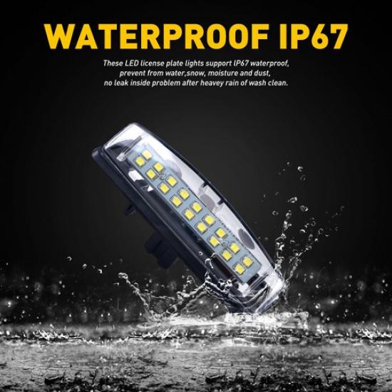 2X LED License Plate Light Rear Lamps Tag 6000K For 2007-2012 Toyota Yaris Sedan