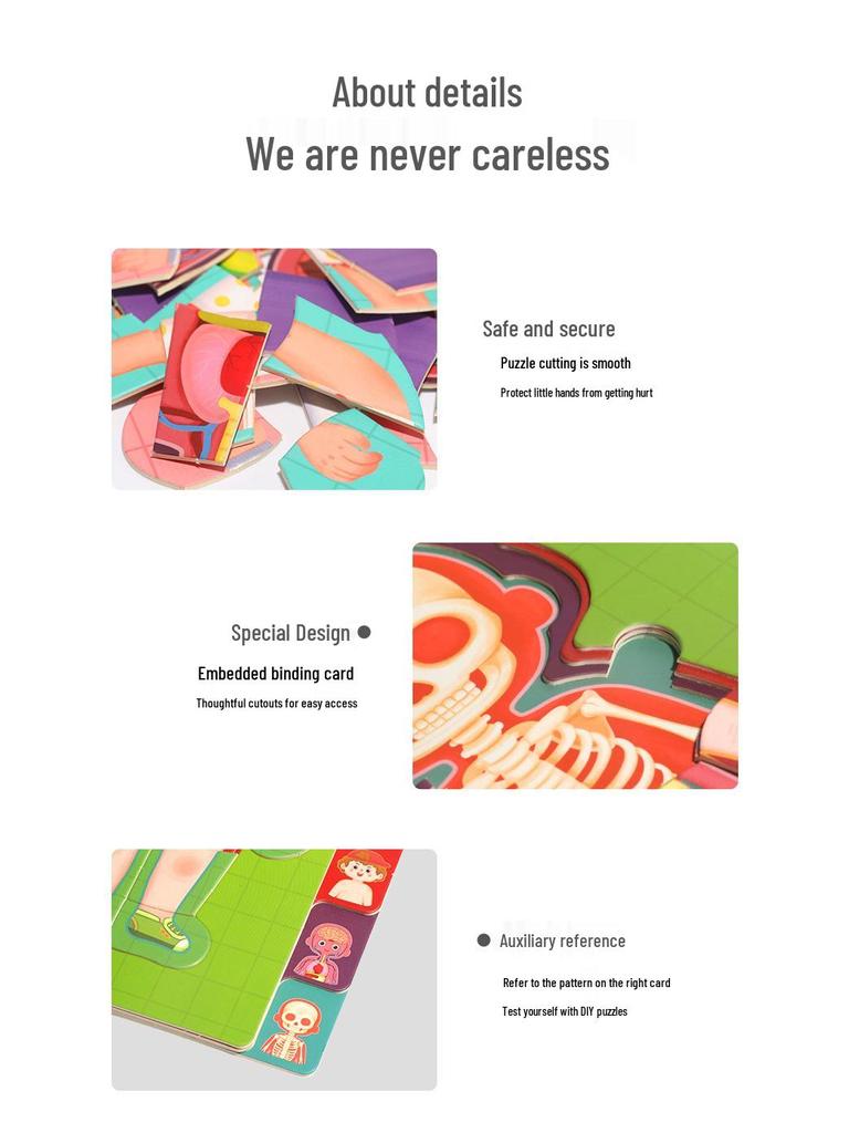 Cartoon Body Puzzle: Fun Educational Toy for Children's Cognitive and Concentration Development