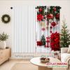 Christmas Pine Cone Red Berry Decorative Curtains Rod Pocket Polyester For Bedroom Living Room Woodland Home Decor