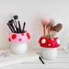 Mushroom Shaped Resin Flower Pot with Polka Dots for Home Decor - Cute Indoor Plant Pot, Brush Holder, or Office Organizer