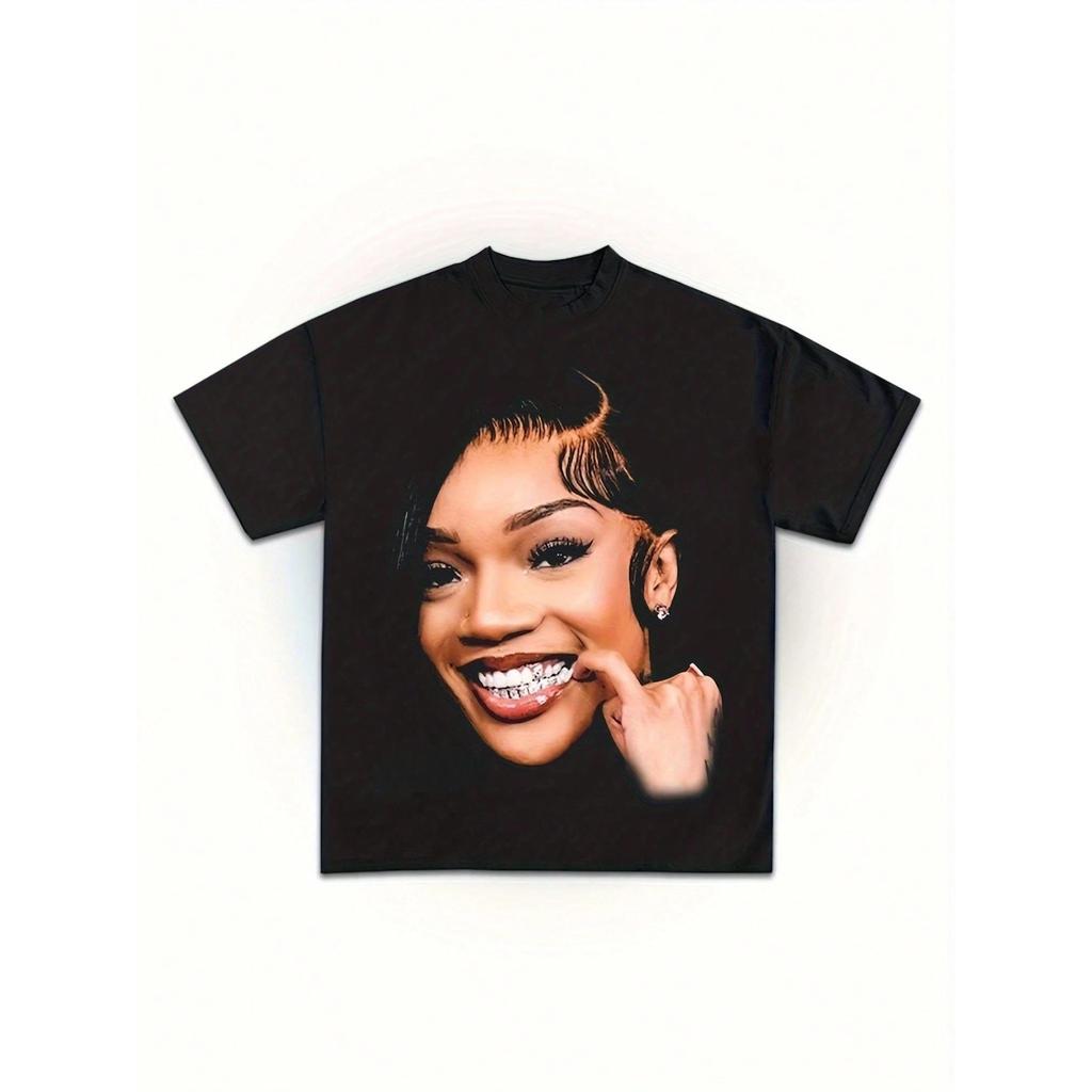 2025 New Essential Cotton Unisex T-Shirt Fashion Printing Soft Breathable Crew Neck Fashion Men's and Women's T-Shirts One Piece