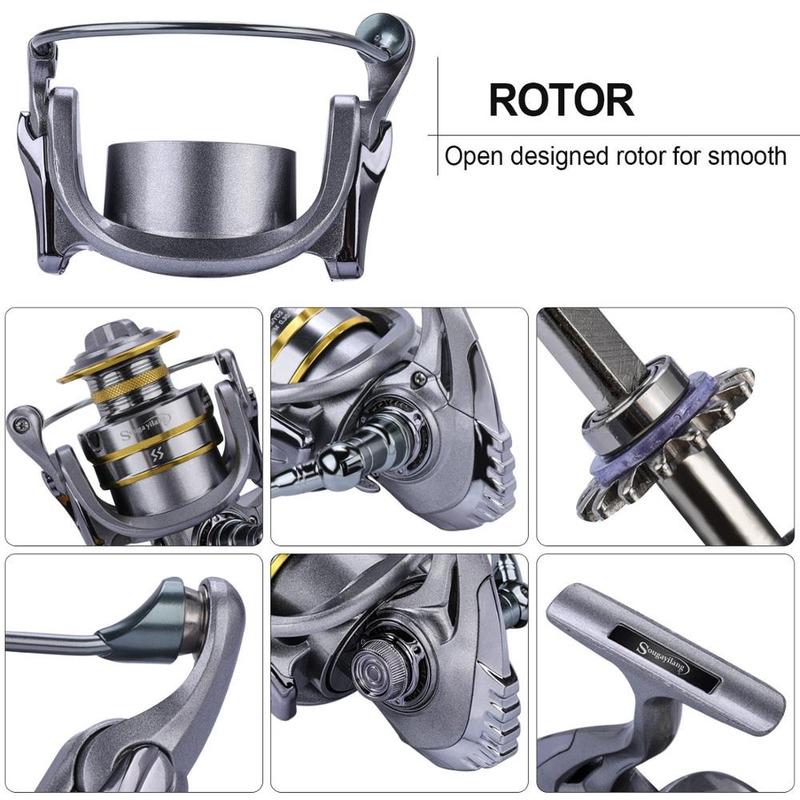 SOUGAYILANG Spinning Reel 13+1BB Metal Spool Fishing Reels Carp Fishing Reel for Carp Bass Fishing