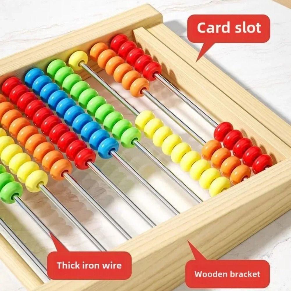 Calculating Beads Number Arithmetic Abacus Wooden Early Math Learning Toy  Preschool