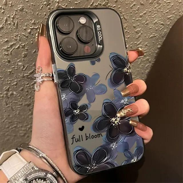 Full Bloom Flowers Galvanisiertes Silber IMD Handyhülle Für iPhone 16 15 14 13 12 11 Pro Max 16E Stoßfeste Hülle