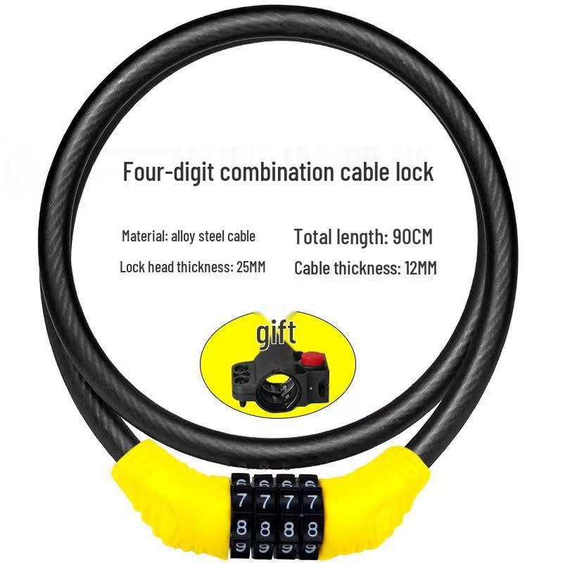 Anti-theft Combination Cable Bike Lock for Mountain & Motorcycles
