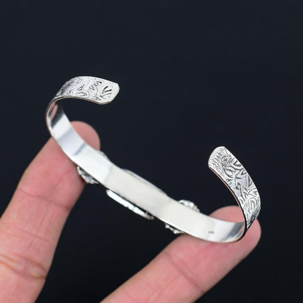 Friendship Day Sale Sterling Silver Sacral Chakra Tiger Eye Stone Wife Bangle