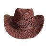 Corn Husk Material Cowboy Western Straw Hat Rhinestone Accessories  With Upturned Brim Sun Protection Cowboy Hat Sombrero Cowboy