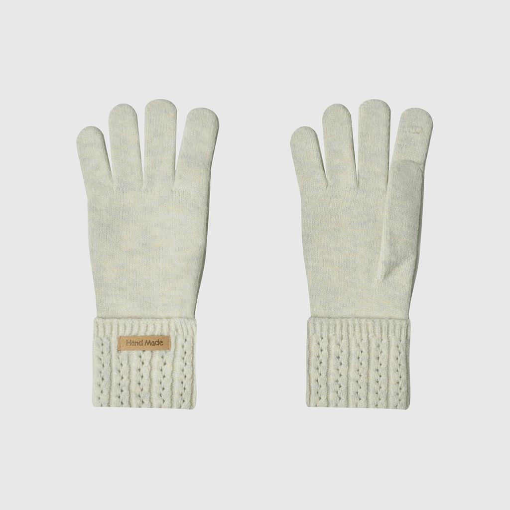 Knitted Gloves Women's Winter Warm Thickened Cycling Electric Vehicle Cotton Gloves Cold Touch Screen Woolen Gloves