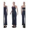 Striped Suspender Jumpsuit Wide Leg Striped Spaghetti Straps Jumpsuit Pants