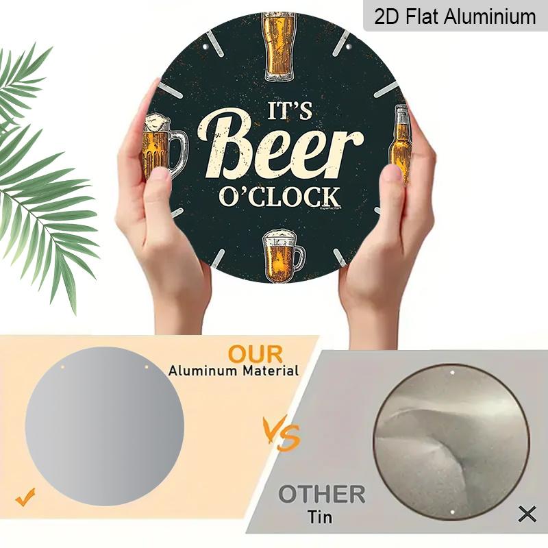 2D Flat Aluminum 7.87 Inch X 7.87 Inch Vintage Beer-style Wall Hanging. Suitable for Living Rooms, Kitchens, Bars, Clubs, Porches, Indoor and Outdoor