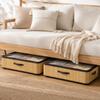 60L Under Bed Storage with Wheels, Pack of 2, 23cm Height, Natural