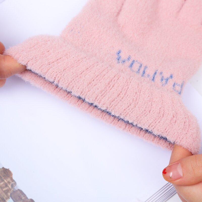 Touchscreen Gloves, Cute, Cartoon Style New Gloves, Plush Knitted Gloves, Added Plush, Warm