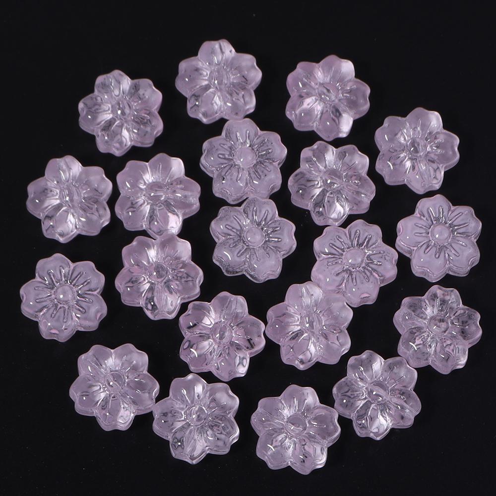 30pcs/lot 14mm Cherry Blossom Glass Beads Colorful Flower Lampwork Beads Loose Spacer Beads For Jewelry Making DIY Accessories