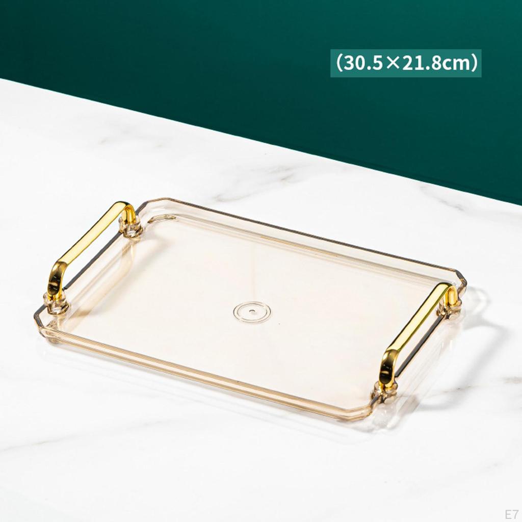 Tray with Handles,Non Slip Platters,Plastic Restaurant Serving Tray, for Parties Coffee Table Home