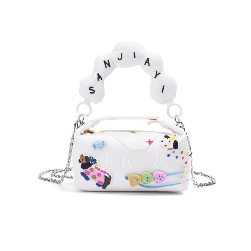 

DIOR [Customized Cosmetic Bag] Little Flower Cute Pet Paradise Free and Casual Simple Cute Sweet Style Canvas Storage Bag Cosmetic Bag білий