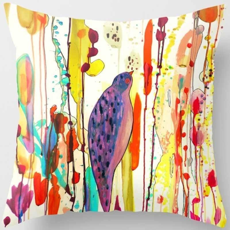 Oil Painting Floral Printing Pillowcase Home Decoration Car Sofa Decoration Pillowcase Ornament