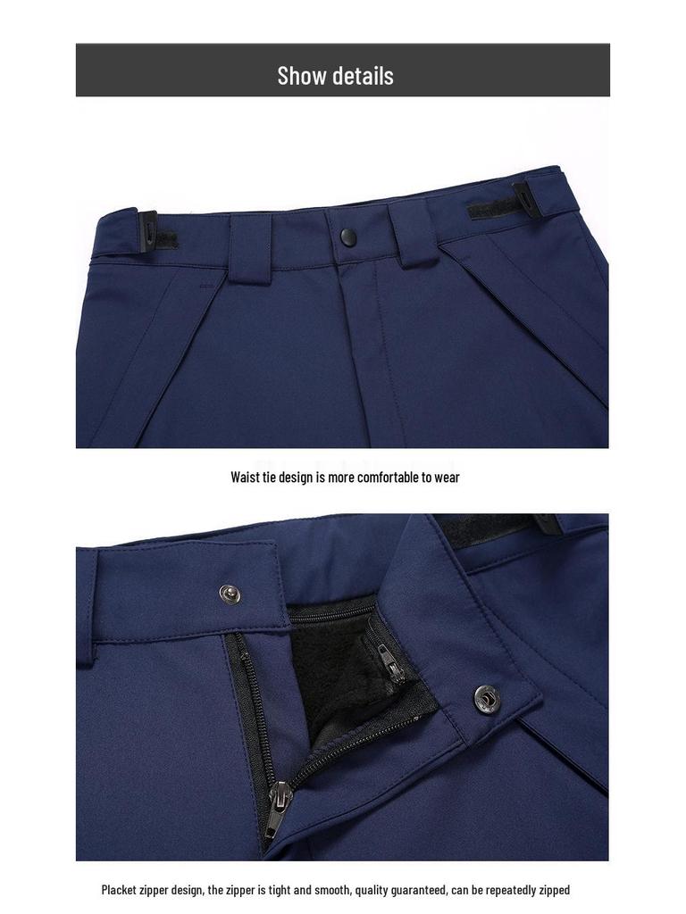 Unisex Outdoor Windproof and Waterproof Detachable Two-Piece Set for Mountain Climbing and Skiing, Thickened and Warm.