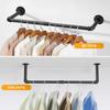 UNHO Hanger Clothes Hanger 92cm Set of Clothes Open Display Black Pipe, Wall-Mounted Rack, Bar, Wide, 2, Wall-Mounted Rack, Black, Iron, Durable,