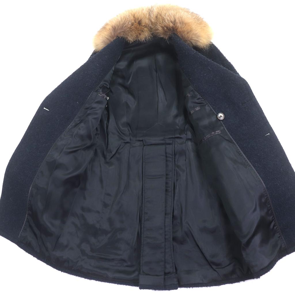 LARDINI Chester coat Navy wool mens 46 Used