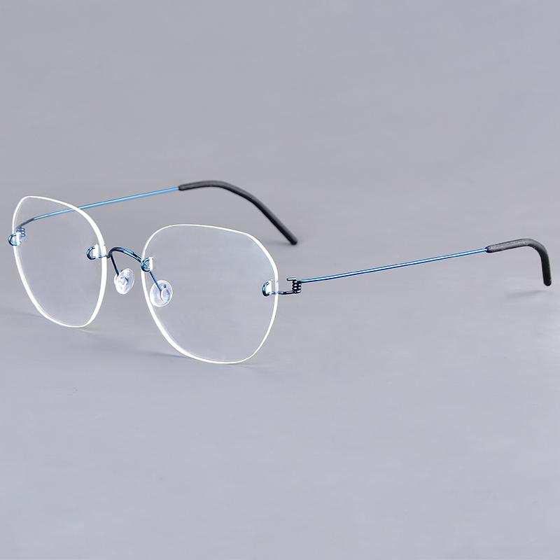 Fashion Hexagon Rimless Glasses Frame Men Women 2460 Brand Design Screwless Titanium Ultralight Eyeglasses Frameless Eyeware