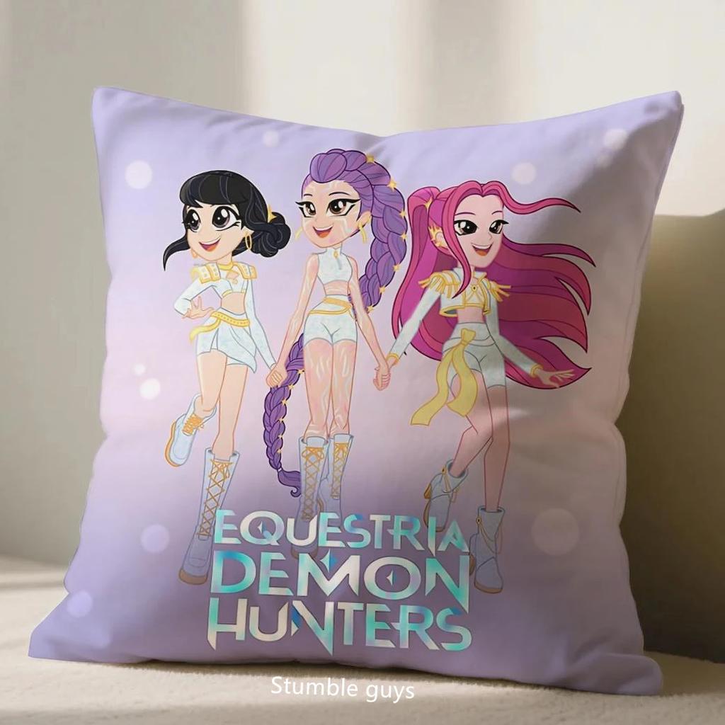 Kpop Demon Hunters Cushion Cover Sofa Anime 45X45cm Pillowcase Living Room