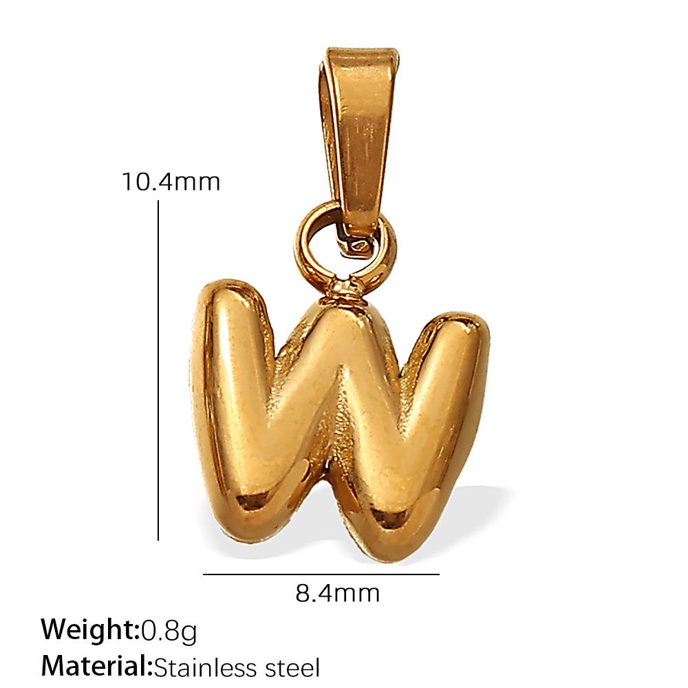 18K Gold Plated Bubble Letter Pendants - 26 English Letters
