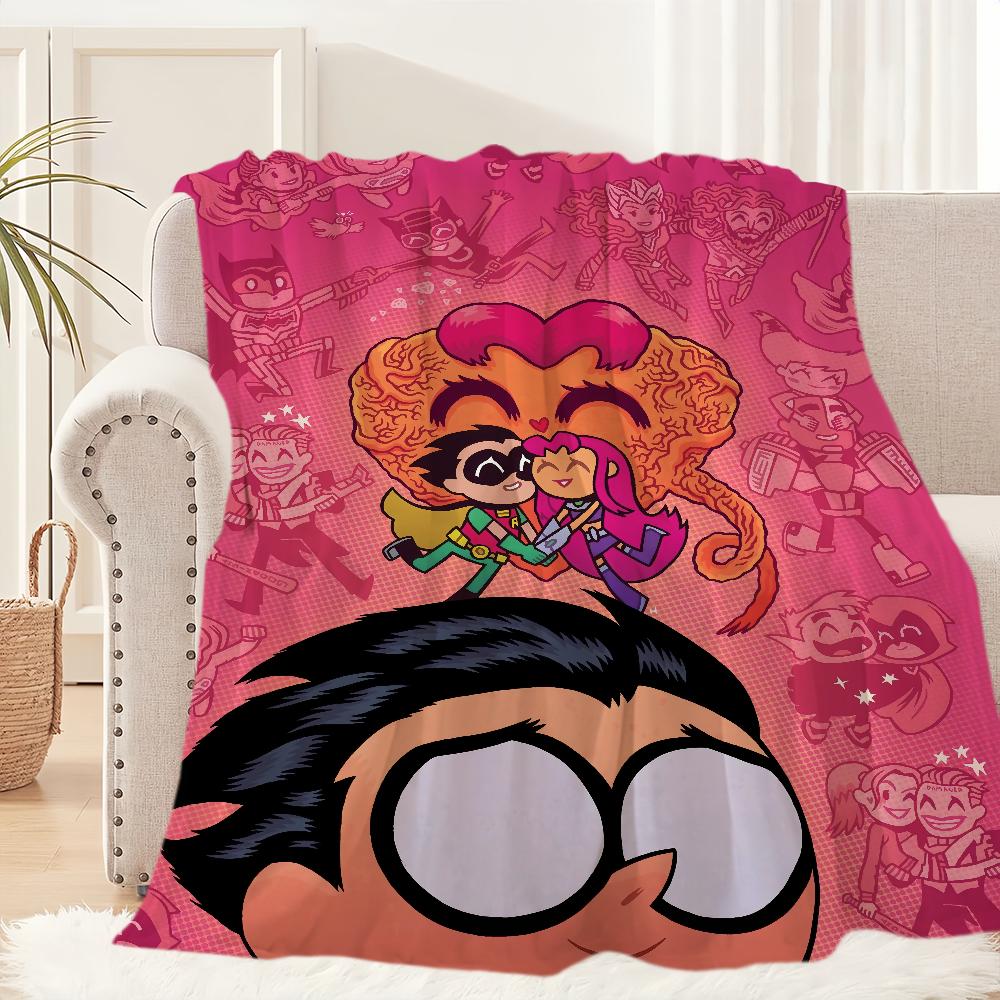 Cartoon Cute Go Blanket Plush Nap Sofa rug for Living T-Teen Room Warm Office T-Titans Bedroom Birthday Home Travel Kid Gifts 75x90cm