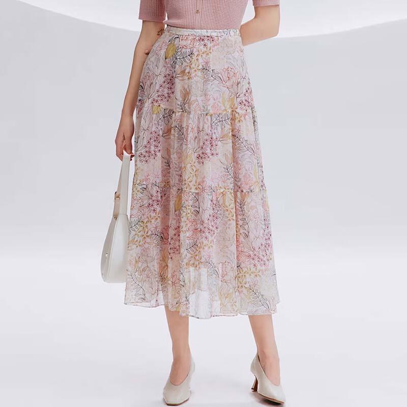 JESSIE Dreamy Print Tiered Midi Skirt