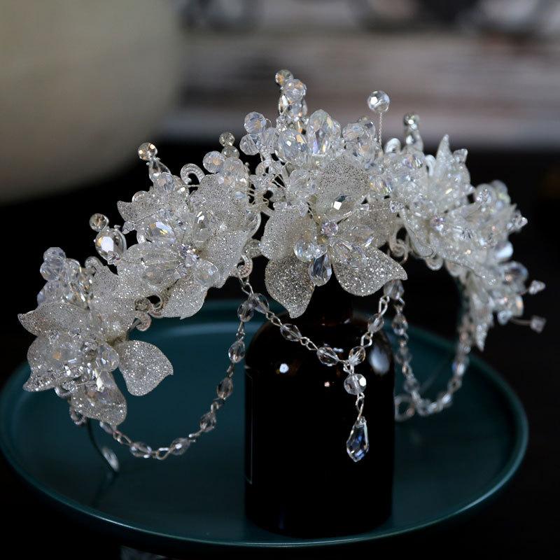 

New Korean Style Super Fairy Bride Wedding Crown Headdress Handmade Crown Tiara Hair Accessories Main Wedding Accessories