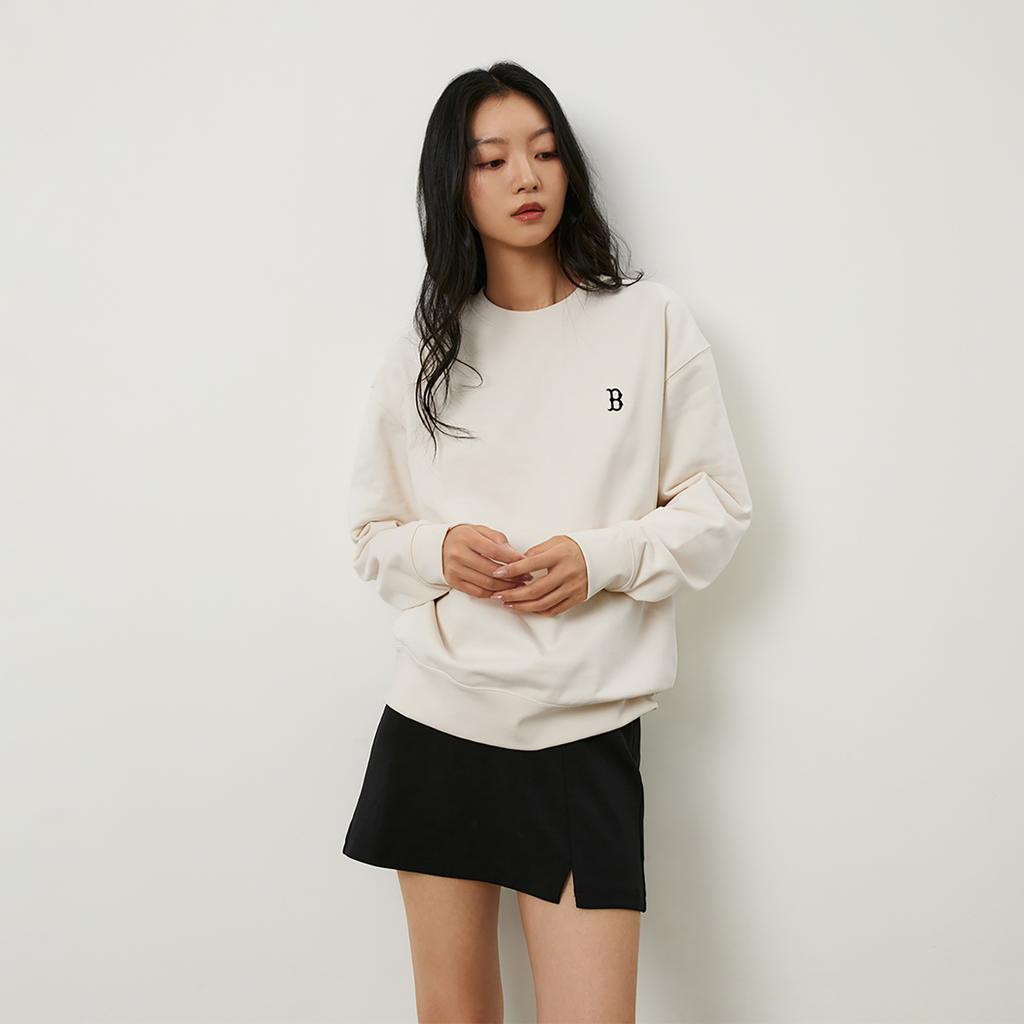 New MLB Boston Red Sox Basic Collection 24FW American Vintage Sweatshirt Unisex Dark Cream 3AMTB9144-43CRD