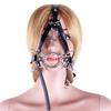 PVC Leather Harness  Open Mouth Gag Nose Hook Bdsm Slave