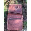 Rustic leather satchel, vintage-look leather messenger, leather shoulder/crossbody satchel, quirky iPad bag 11”x9”, gift for Father’s Day