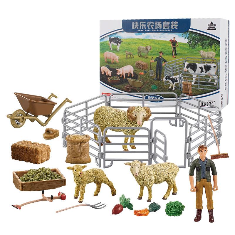 

Zj67 Happy Farm Diy Puzzle Poultry Animal Simulation Cow Sheep Pig Micro World Static Sand Table Ornament Toy