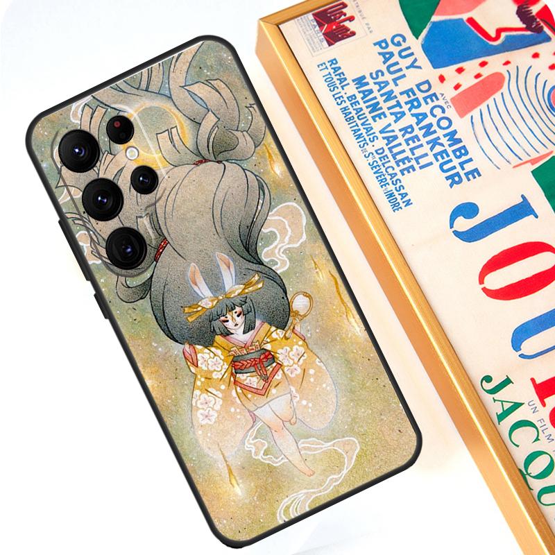 Kitsune Fox Art Case For Samsung Galaxy S23 Ultra S24 S22 S8 S9 S10 Plus Note 10 20 Ultra S20 S21 FE Cover